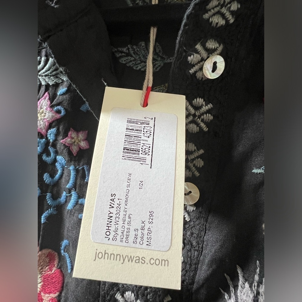 *SOLD*NWT JOHNNY WAS INDALO HENLEY KIMONO SLEEVE DRESS - Size Small - Picture 8 of 10